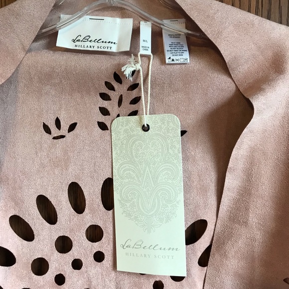 LaBellum Hillary Scott Pink Fringe Vest M/L - Picture 2 of 5